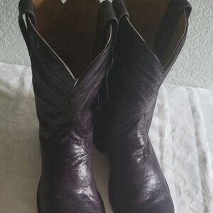 Corral Dark Purple Leather Heeled Boots